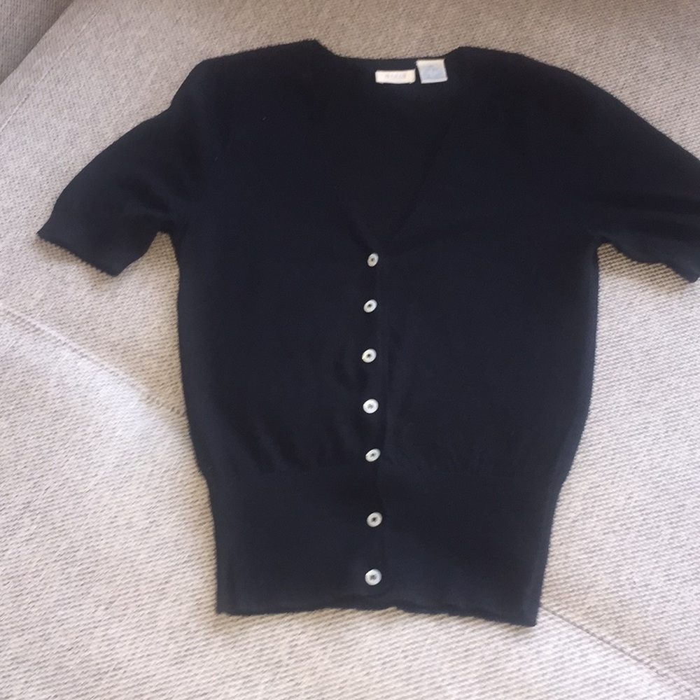 V- Neck Cardigan, buttons down. Short-Sleeve
